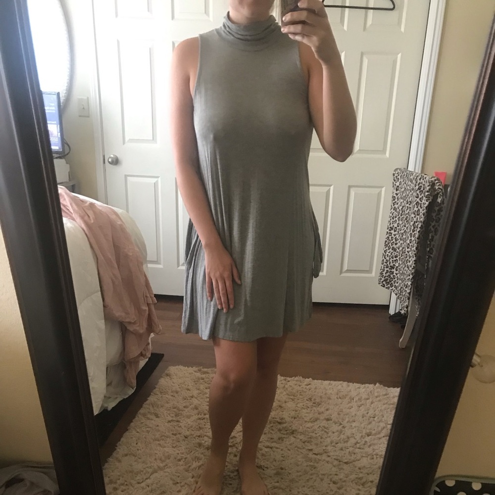 Grey Sun Dress with Pockets